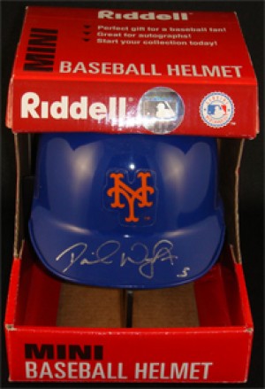 David Wright Signed New York Mets Riddell Replica Mini Batting Helmet