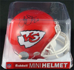 Larry Johnson Autographed Kansas City Chiefs Replica Mini Helmet