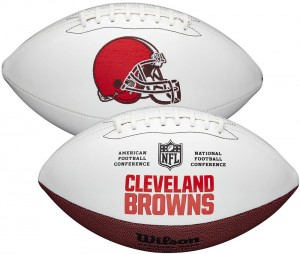 Cleveland Browns White Wilson Official Size Autograph Series Signature Football