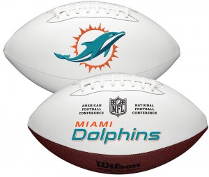 Miami Dolphins White Wilson Official Size Autograph Series Signature Football