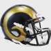 Saint Louis (Los Angeles) Rams 2000-2016 Throwback Riddell Mini Speed Helmet Navy Blue Shell with Navy Blue Facemask and Gold Horns