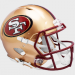 San Francisco 49ers 1996-2008 Throwback Riddell Full Size Authentic Speed Helmet Red Facemask