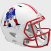 New England Patriots 1990-1992 Throwback Riddell Full Size Authentic Speed Helmet with White Shell with Scarlet Red Facemask