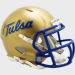 Tulsa Golden Hurricane Script Gold Shell Riddell Mini Speed Helmet New 2023