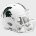 Michigan St Spartans Matte White Shell with S Pattern Top Center Stripe Riddell Mini Speed Helmet New 2023